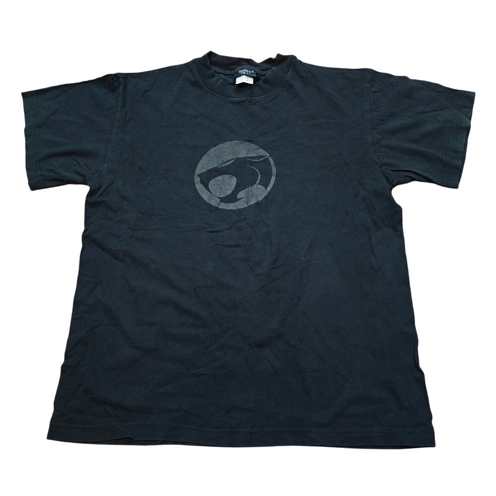 Vintage 90s Thundercats Black Tee Shirt Gray Logo 1999 Size Medium